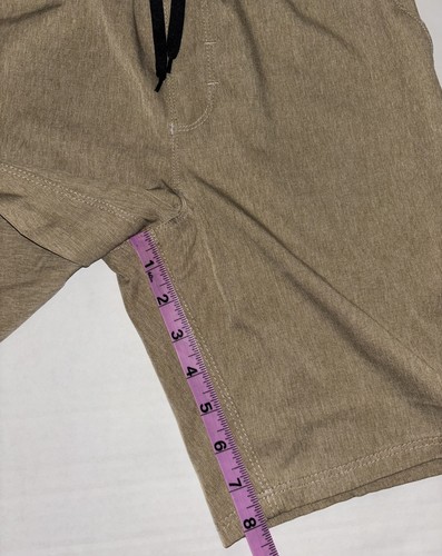 Hurley Hybrid 4-way Stretch Fabric Quick Dry Drawstring Beige Shorts Boys Med - Picture 7 of 9