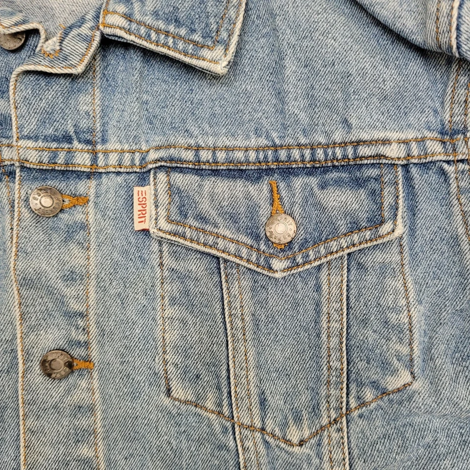 Chaqueta corta de mezclilla Esprit para adolescentes pequeña 17x17 holgada cuadrada Foto 2 de 4