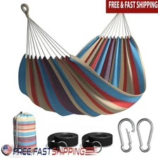 Extra Long Brazilian Hammock Portable Indoor Outdoor Hanging Bed 2 Adults New