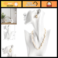 Jewelry Mannequin Display Stand Bust - Resin Earring Holder Organizer for Neckla