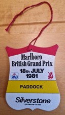 British Grand Prix 1981 Paddock Pass Ticket Silverstone