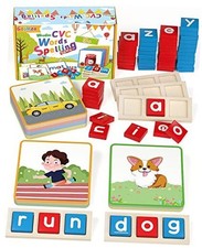 Wooden CVC Word Spelling Games, Preschool Kindergarten Learning Activities,