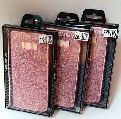 3x Hülle Samsung S8 Plus Glitzer Schutzhülle pink Silikon Tasche TPU Case Cover