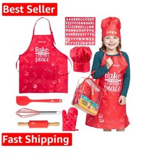 Kids Chef Hat and Apron Set for Boys  Girls - One Size Fits All Adjustable -...