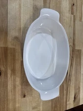 Goodcook White Oval Baker With Handles Stoneware 1.5 Qt