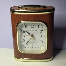 Working Vintage Travel Alarm Clock Generation Battery Operated Lights Up 