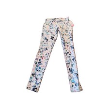 NEW NWT Utopia by Hue denim leggings womens size S 4 6 Stretchy floral white