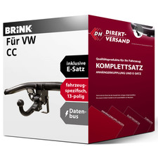 Für VW CC 358 (Brink) Anhängerkupplung abnehmbar + E-Satz 13pol spezifisch top