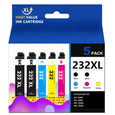 232XL Ink Cartridge 5 Pack Replacement for Epson WorkForce/ Home Series