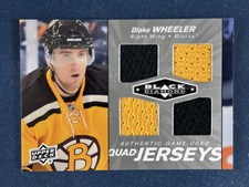 2010-11 UD Black Diamond Quad Blake Wheeler Jersey Bruins