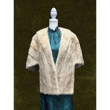 Vintage 1950s Lowenthals Blonde Honey Mink Fur Stole Wrap Shawl Capelet