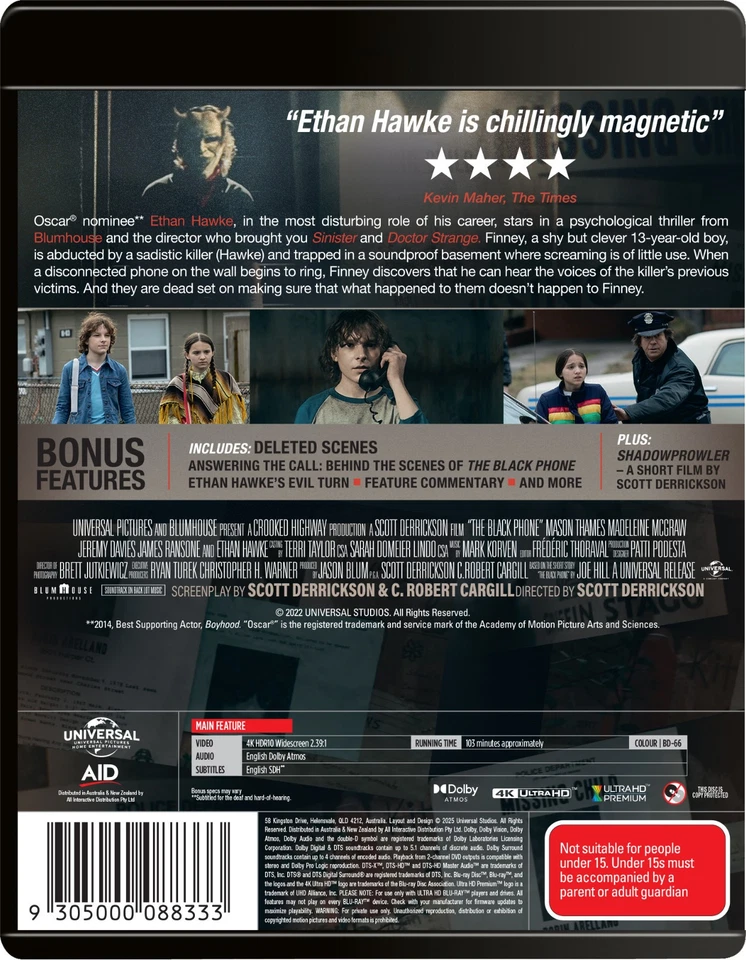 BRAND NEW The Black Phone (4K UHD Blu-Ray, 2021) Movie Ethan Hawke - image 2 of 2