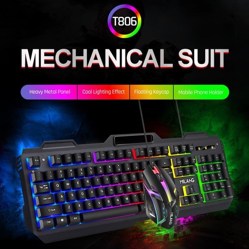 Wired USB Gaming Keyboard and Mouse RGB Backlit for Laptop (with Mouse )