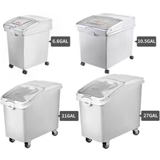 Dry Ingredient Storage Bin 10 Styles Mobile Container w/Scoop Commercial Kitchen