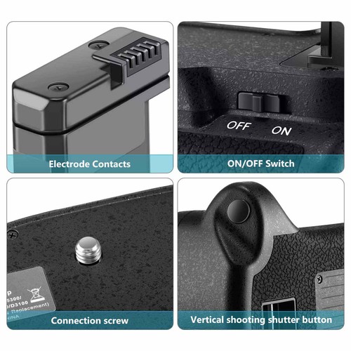 Vertical Battery Handle Grip Replacement Part For Nikon D3100 D3200 D3300 D5300 - Picture 10 of 14