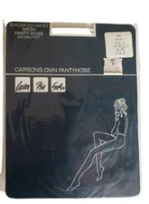 Vintage Carsons Pantyhose Mesh Sandalfoot Nylon Stockings Beige SHEER TO WAIST