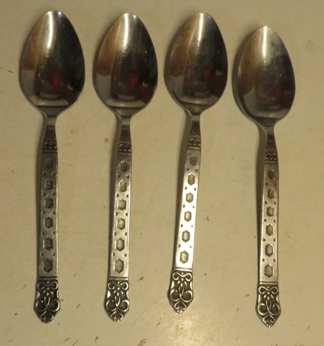 Lifetime Cutlery Stainless 4 Pc Tablespoon LCU34 Textured Scrolls Black 7.5" Lon