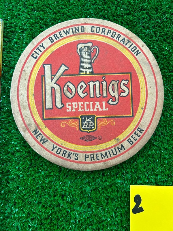 Koenigs Special Beer Coaster, Vintage NYC Brewery, 1930s/1940s