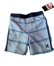 NEW HURLEY Shoreline Board Shorts Toddler Boys sz 4T Blue Striped