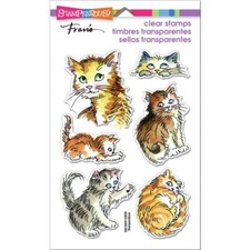 New STAMPENDOUS Clear cling rubber stamps CAT KITTY MISCHIEF free USA ship
