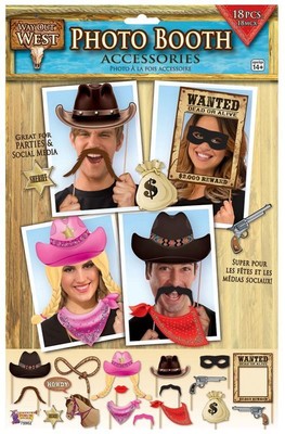 Photo Booth Kit 18pc Cowboy Rodeo Barn Dance Western Party