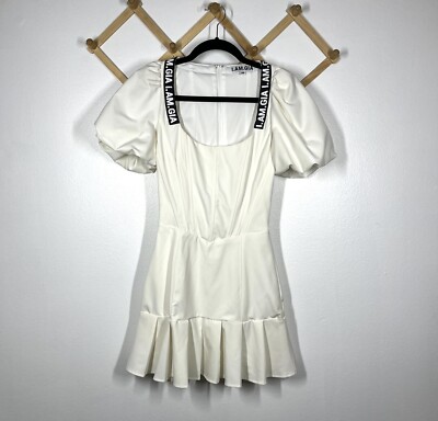 I Am Gia Cream Chelsea Corset Mini Dress Puff Sleeves Womens Size XS  Preowned | eBay