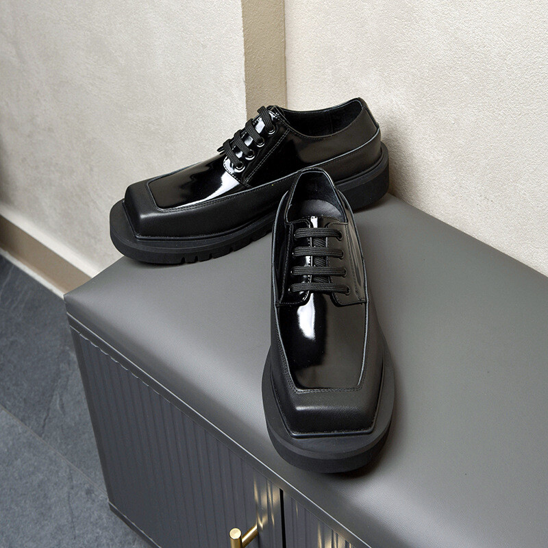 SAOLA Oxford uomo punta quadrata suola spessa crepper colore cuciture casual business taglia