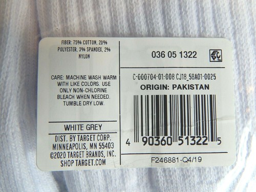 Cat & Jack Crew Socks Boy's 10 Pairs Crew Socks Size Medium 9-2.5 White Crew - Picture 5 of 5