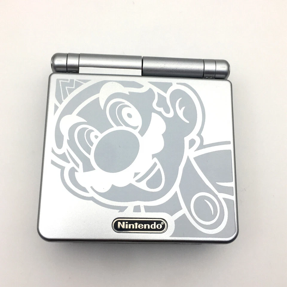 Silver MARIO 10 Level Backlit V2 IPS LCD Panel GameBoy Advance SP GBA SP Console - Image 3 of 4