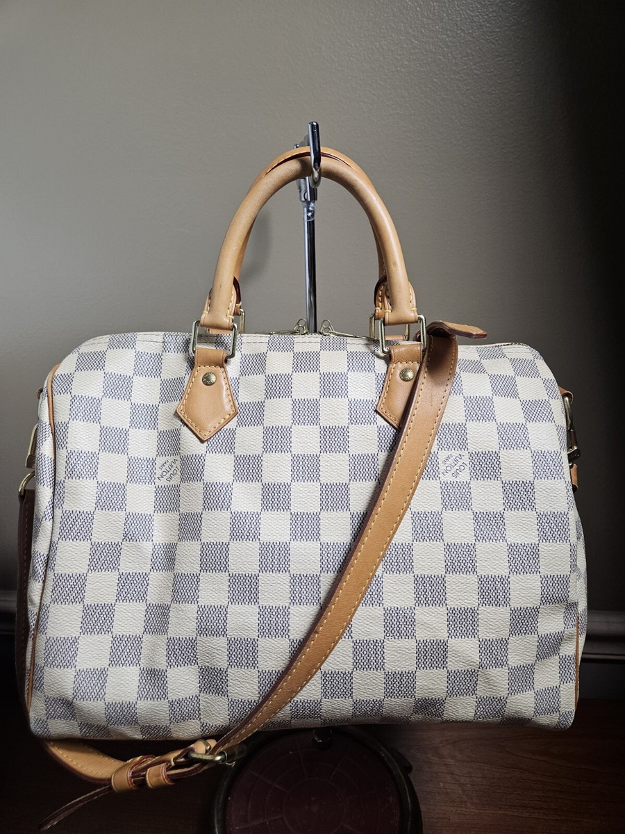 Auth LOUIS VUITTON Damier Azur Speedy Bandouliere 30 Hand Bag 2way