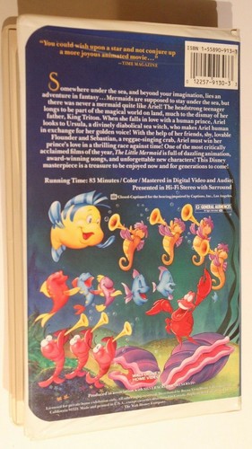 Disney Little Mermaid VHS Tape Children's Video Original Cover - Picture 2 of 3