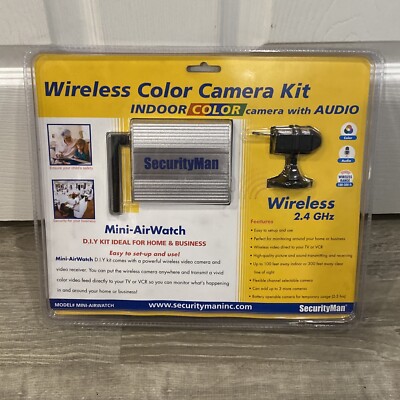 NEW SEALED SecurityMan Mini-AirWatch Mini Wireless Color Camera Kit
