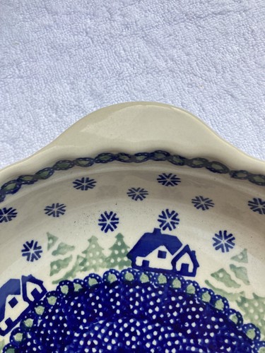 Ceramika Boleslawiec Hand Made Polish Pottery Handled Casserole/Quiche Dish - Picture 4 of 12
