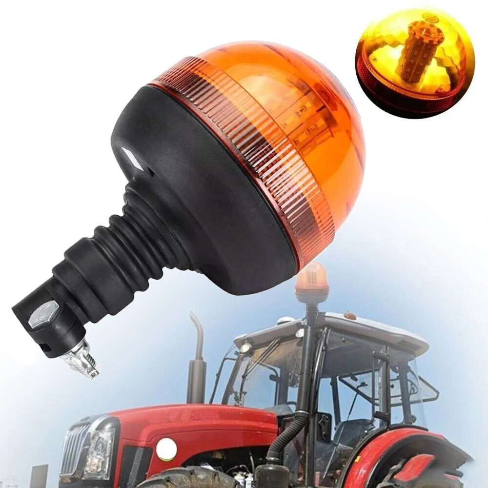 40 LED Beacon Warning Flashing Rotating Amber Flexible DIN Pole Tractor Light AU