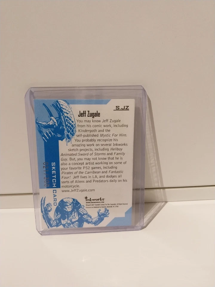 ALIEN VS PREDATOR - REQUIEM - S.JZ - JEFF ZUGALE (SKETCH CARD) 021/300 - Image 2 of 2