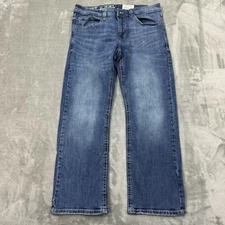 T.K. Axel Jeans Mens 34x30 Blue Slim Bootcut Medium Wash Denim Pockets Work Logo