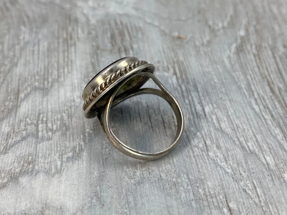 Pendientes vintage para mujer ágata negra anillo de plata de ley 925 Art Deco Foto 4 de 4