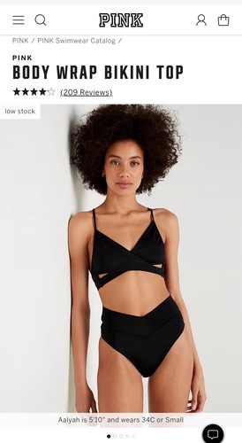 Neu mit Etikett Victoria’s Secret PINK Body Wickel-Bikinioberteil schwarz Bademode Damengröße XS - Bild 13 von 14
