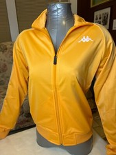 Kappa 222 Banda Hatillo Slim Ls Track Jacket Full Zip Yellow Beige Medium Nwt
