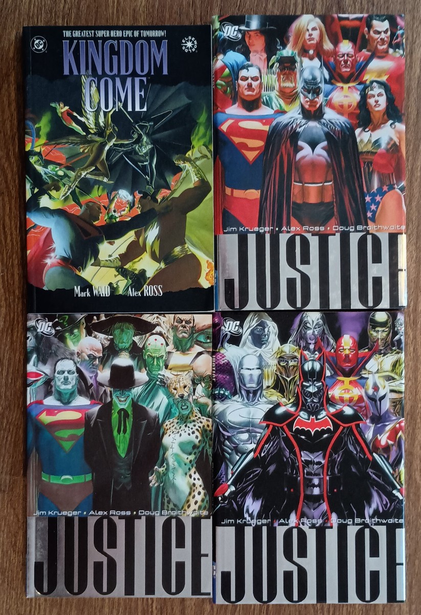 Alex Ross Collection: Justice #1 HC, #2 SC, #3 HC, & Kingdom Come