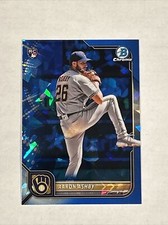 2022 Bowman Chrome Sapphire #33 Aaron Ashby Milwaukee Brewers Rookie Card