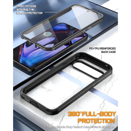 Für Google Pixel 9 / 9 Pro 5G Hülle Integriertes Display 2 Frontrahmen Cover Schwarz - Bild 5 von 7
