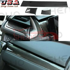 Carbon Fiber Interior Dashboard Console Trim Sticker For Honda Civic 2016-2019