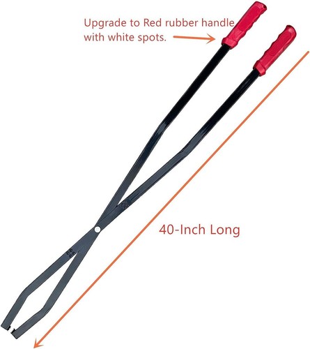40-Inch Fire Log Tongs Firewood Grabber,Wrought Iron Large Fire Pit Tool Outd... - Picture 2 of 8