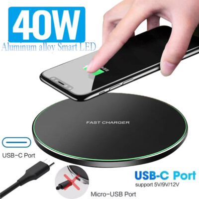 Wireless Fast Charger Charging Pad Dock for Samsung iPhone Android Cell Phone