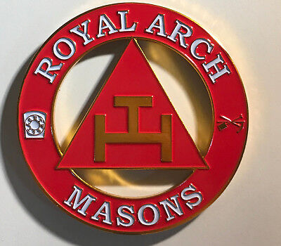 Masonic 3" Car Emblem York Rites Crown Cross Triple Tau Royal Select NEW! 