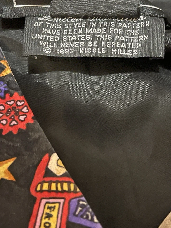 Nicole Miller Silk Toys Print FAO Schwarz Vest Women’s Sz M Vtg M7 - Image 4 of 4