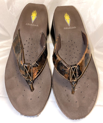 Volatile Womens Platform Flip Flop Sandals Size 8 Animal Print SEE DESCRIPTION