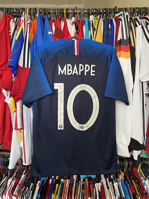 FRANCE 2018 2019 HOME SHIRT NIKE 893872-451 sz M MEN #10 MBAPPE | eBay