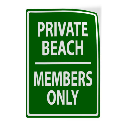 Industrial Decals Vertical Vinyl Stickers Private Beach Sign G Safety Sign Label